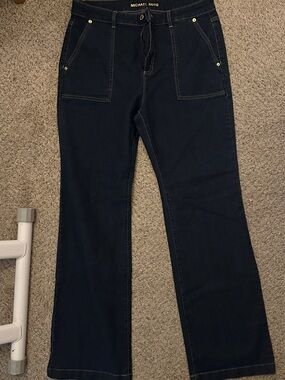 Michael Kors women’s Navy Denim Jeans with Gold Button